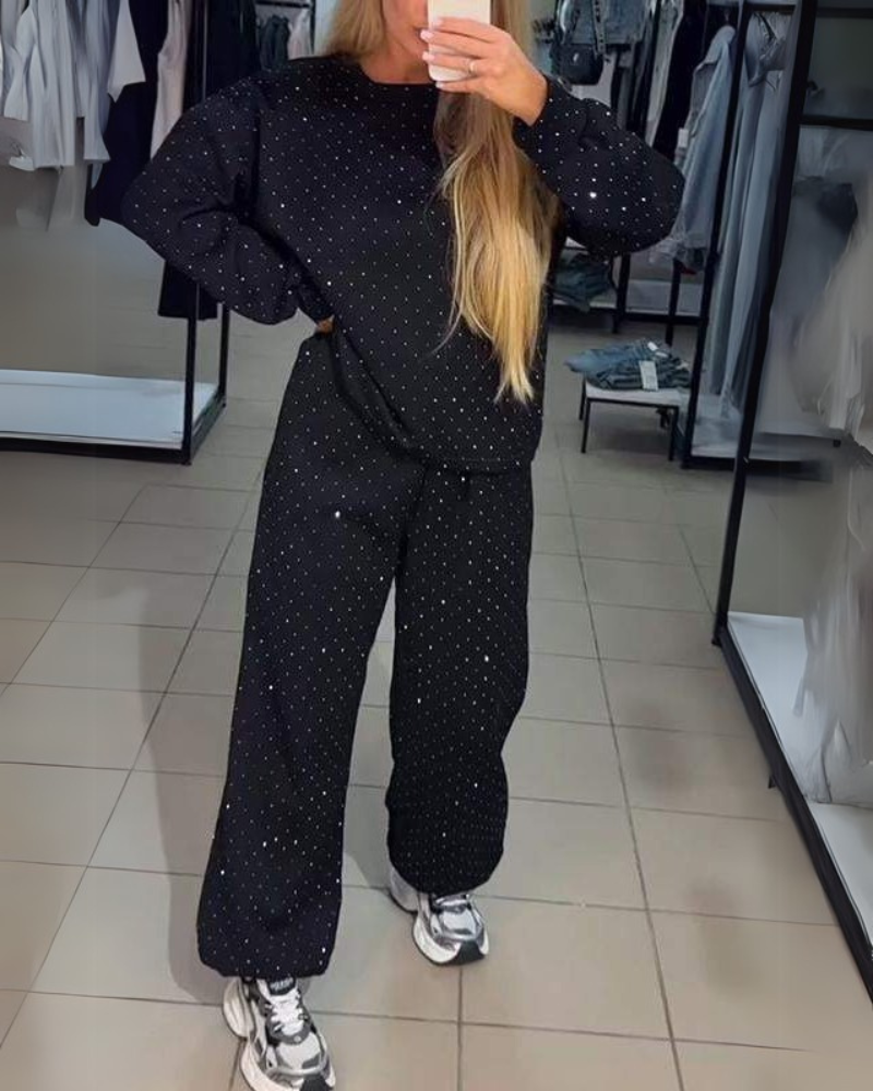 Conjunto Feminino de Moletom Comfy com Brilho Olívia