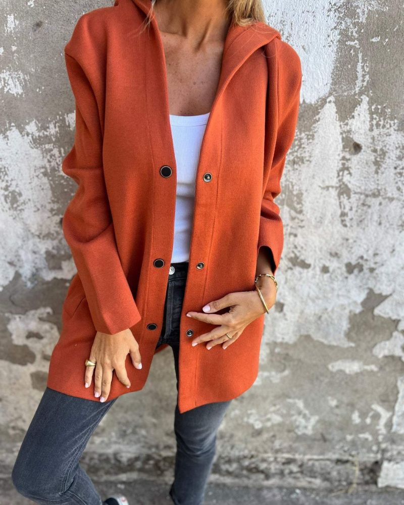 Casaco Feminino Alongado com Capuz Nora