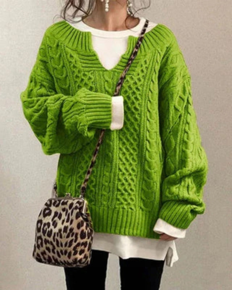 Suéter Feminino de Tricô Oversized Rosa