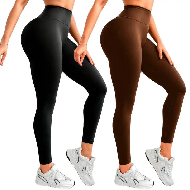 Kit 2 Calça Legging Zero Transparente Suplex Liso Cintura Alta Feminino
