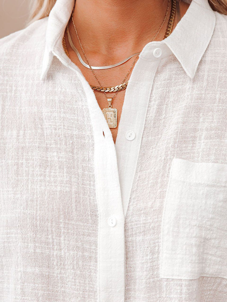 Camisa Manga Curta em Linho - Oferta Única