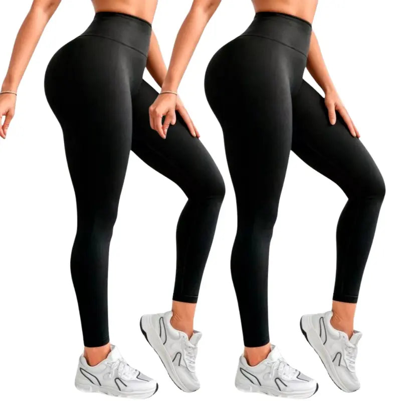 Kit 2 Calça Legging Zero Transparente Suplex Liso Cintura Alta Feminino