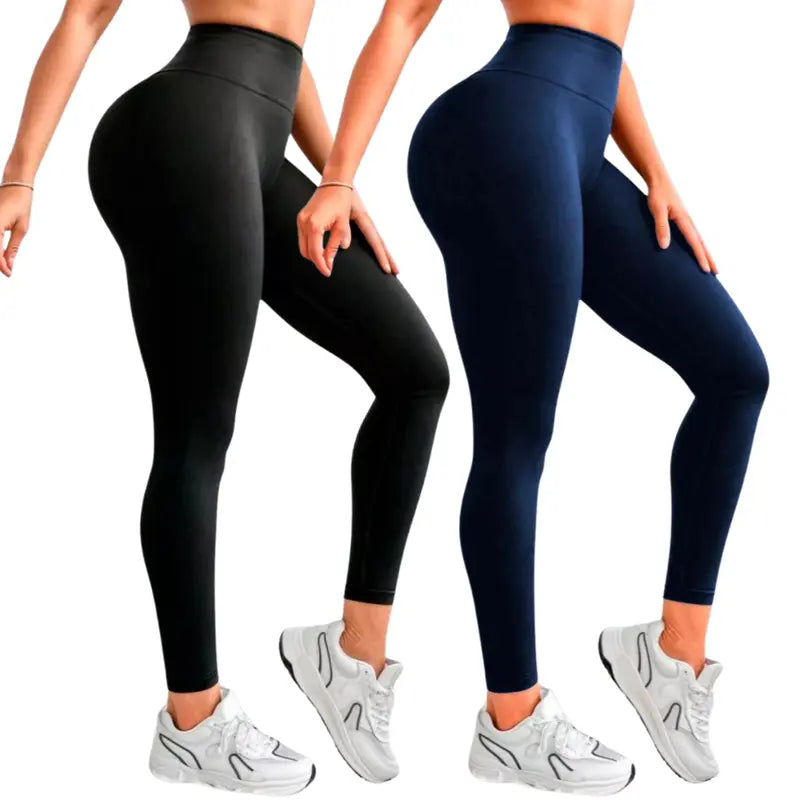 Kit 2 Calça Legging Zero Transparente Suplex Liso Cintura Alta Feminino