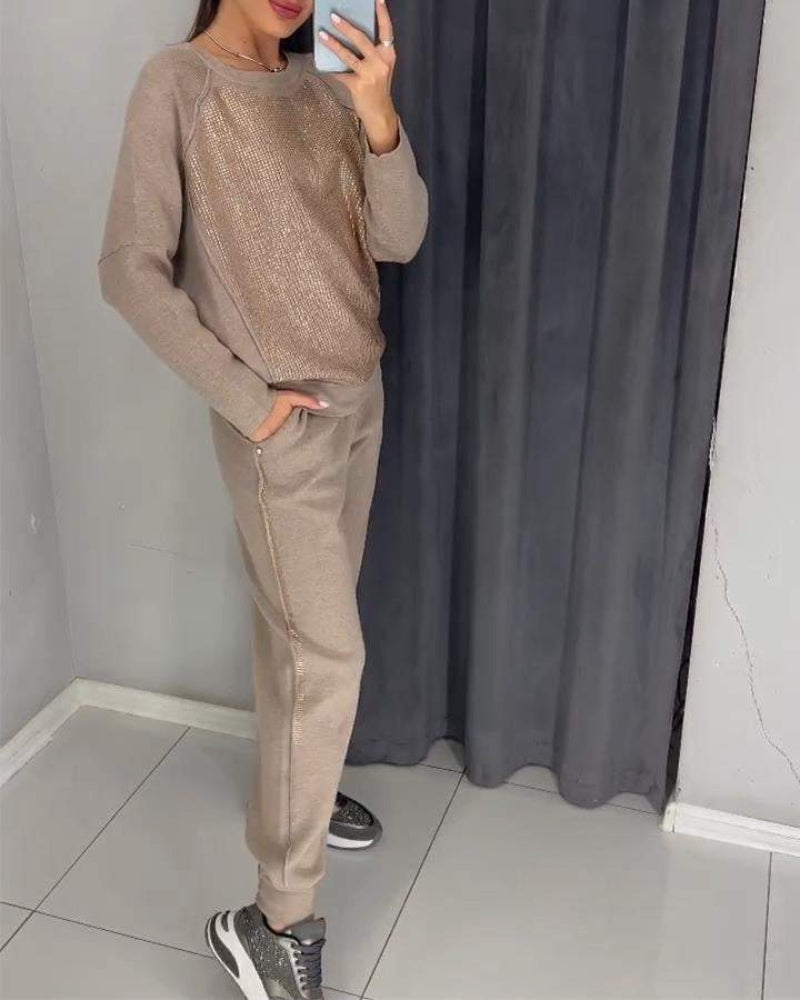 Conjunto Feminino em Malha com Brilho Whitney