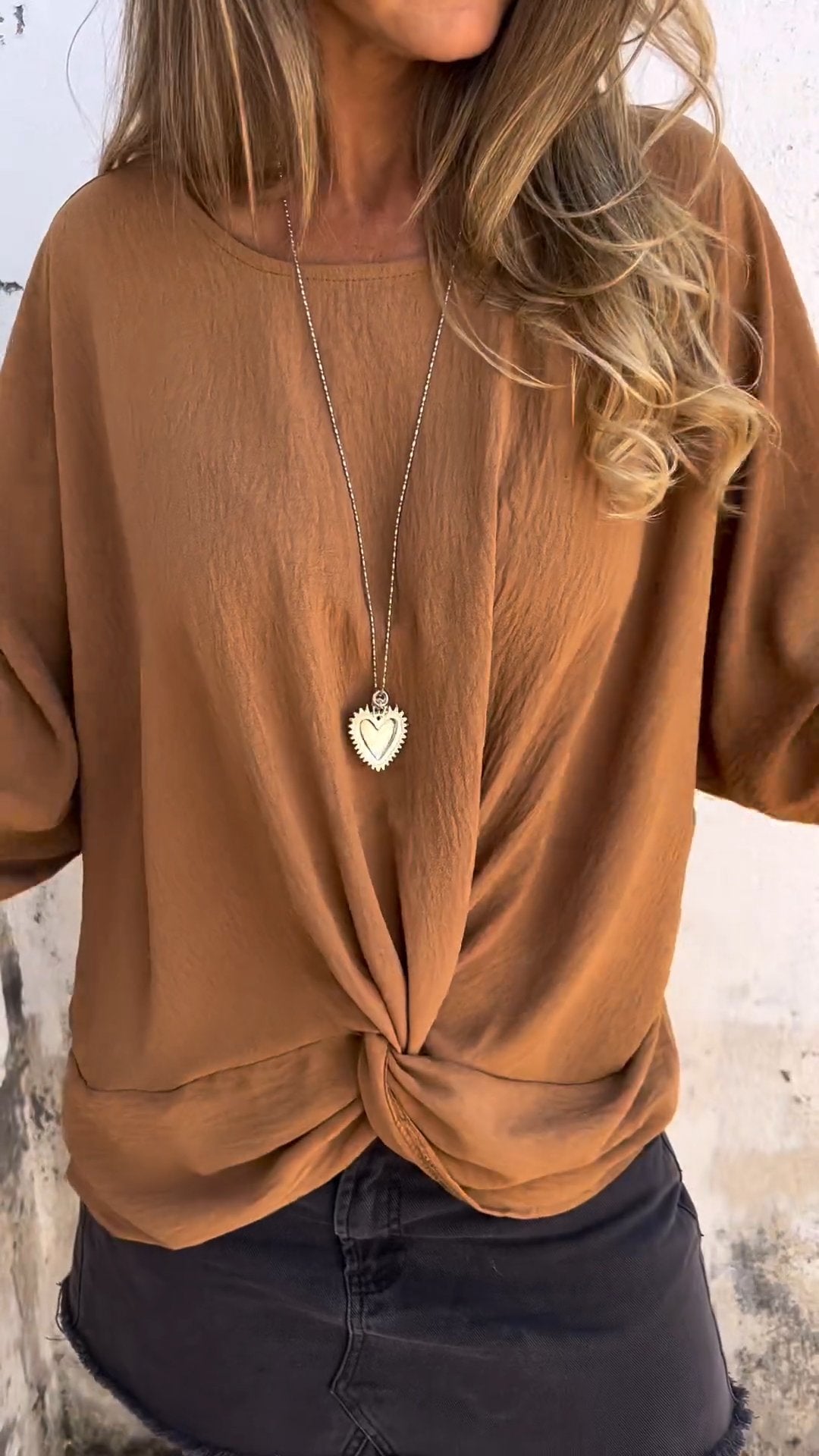 Camiseta confortável de algodão e linho com design