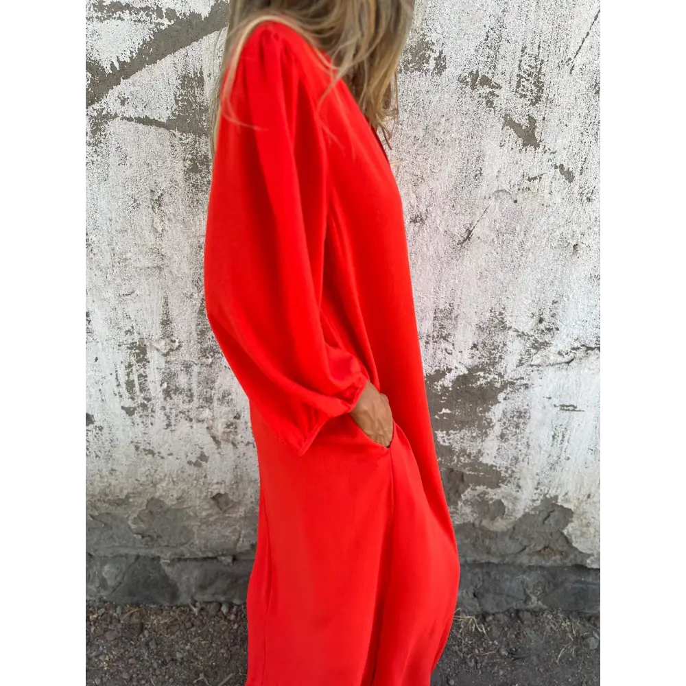 Vestido longo com decote em V