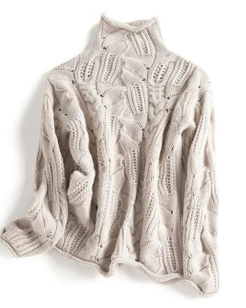Suéter Feminino de Cashmere Gola Alta Maíra