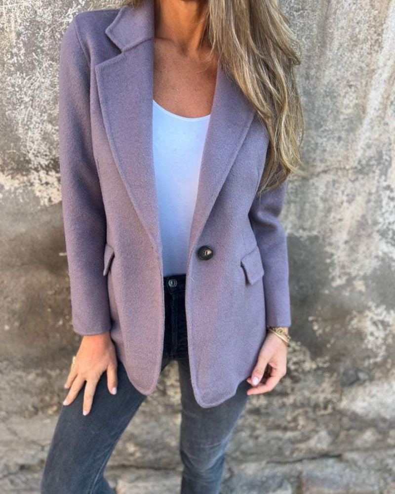 Blazer Feminino de Alfaiataria com Botão Único e Corte Reto Renata