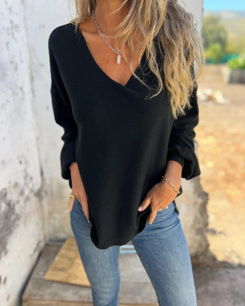Blusa Feminina Básica com Decote V