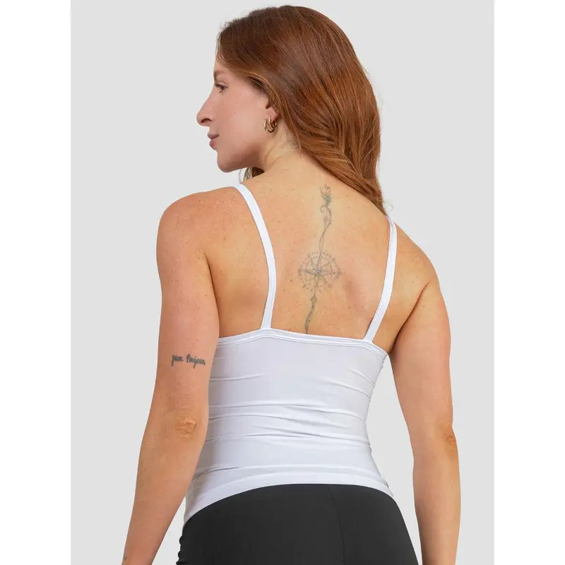 Regata Alça Fina Fitness Blusa Feminino Liso Poliamida Tank Top Slim Camiseta Academia Verão