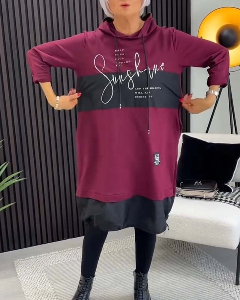 Vestido Feminino Estilo Moletom com Capuz