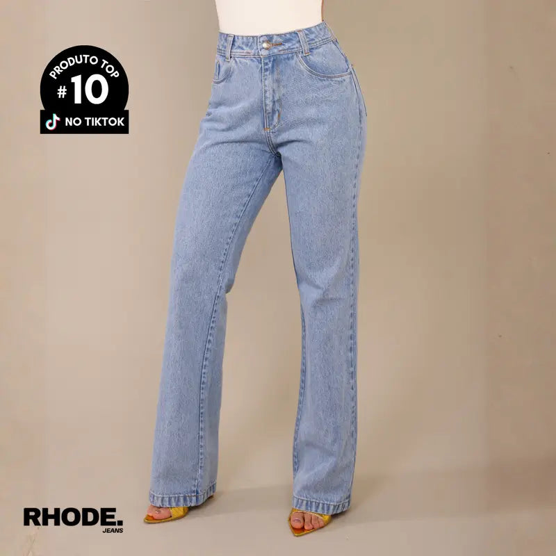 Calça Jeans Feminina Wide Leg Jeans Feminina Cintura Alta