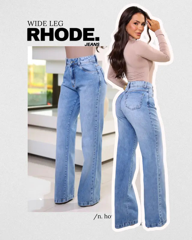 Calça Jeans Feminina Wide Leg Jeans Feminina Cintura Alta