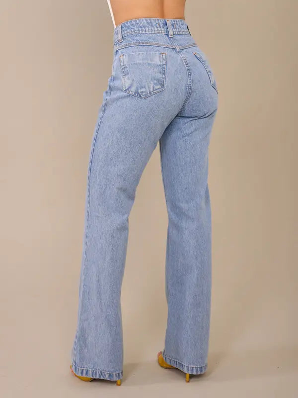 Calça Jeans Feminina Wide Leg Jeans Feminina Cintura Alta