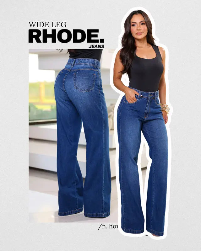 Calça Jeans Feminina Wide Leg Jeans Feminina Cintura Alta