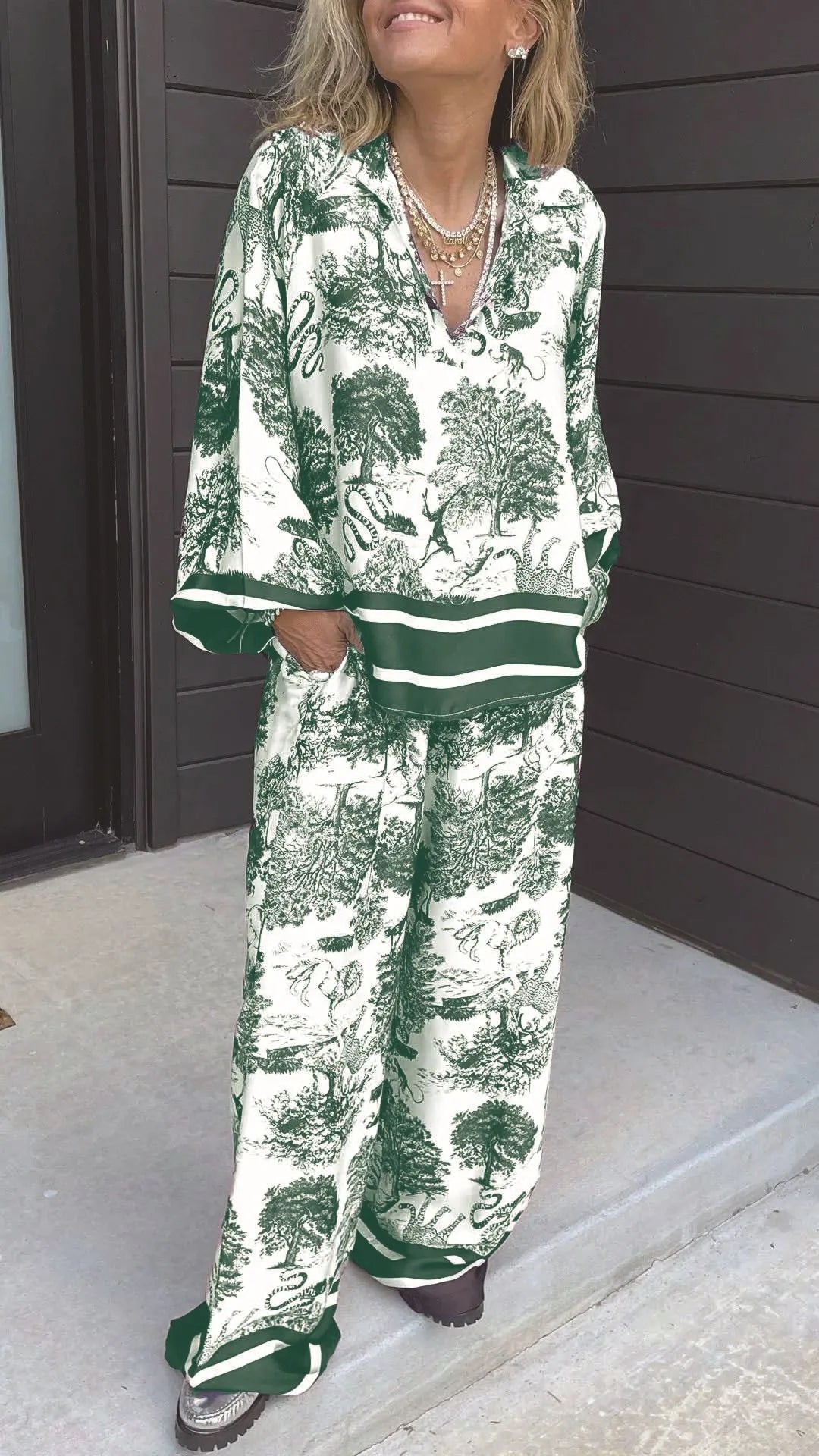 Conjunto Feminino Vintage de Seda