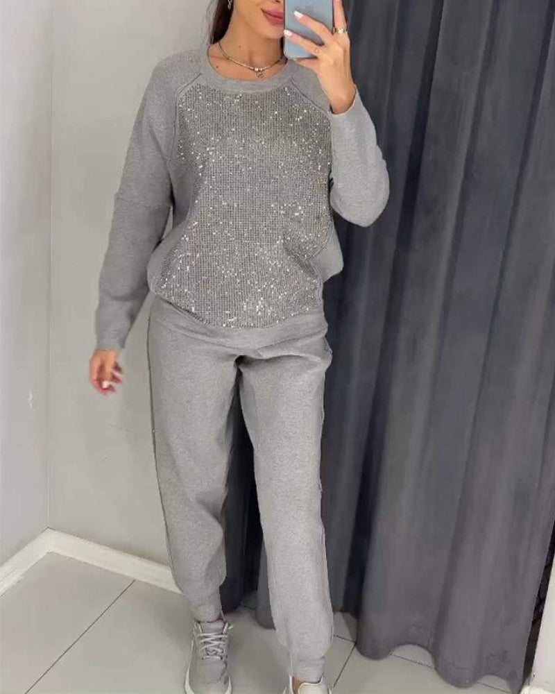 Conjunto Feminino em Malha com Brilho Whitney