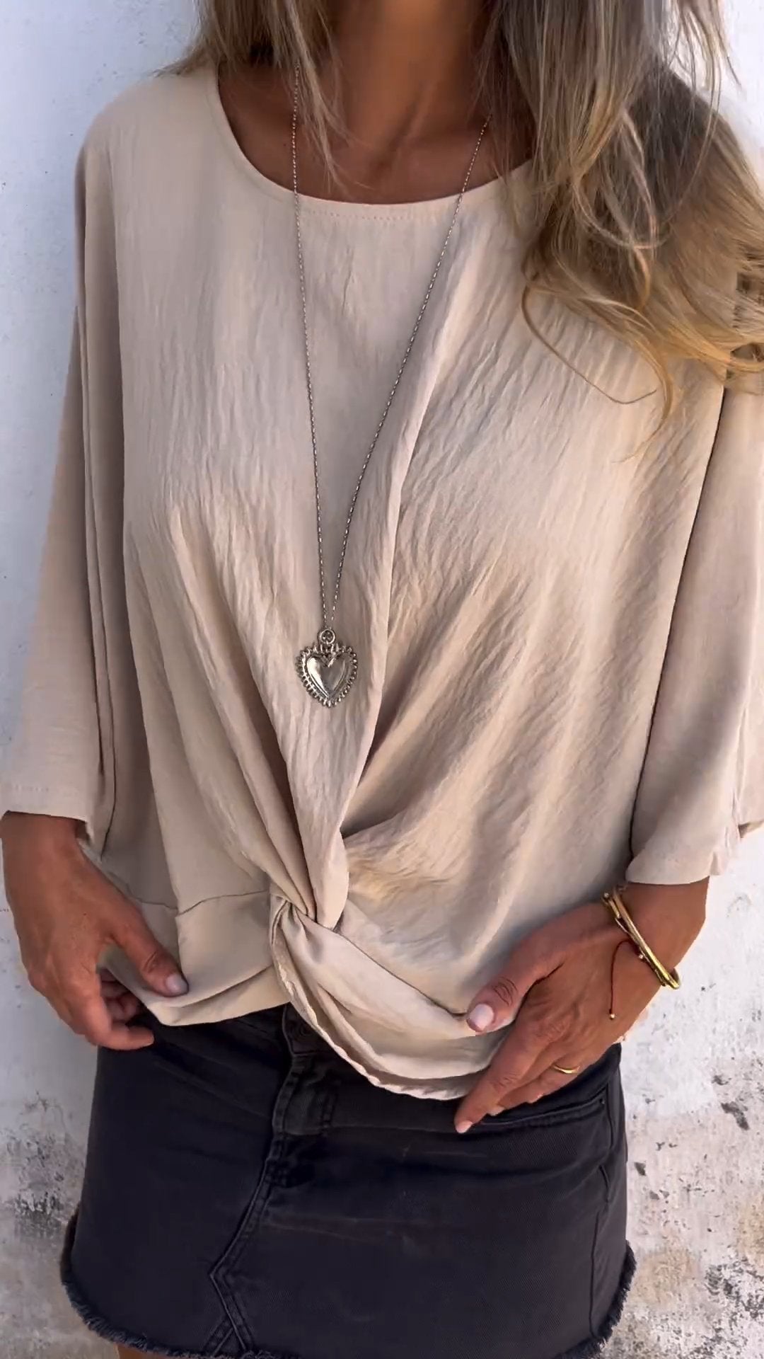 Camiseta confortável de algodão e linho com design