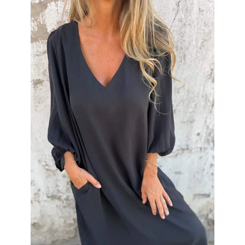 Vestido longo com decote em V