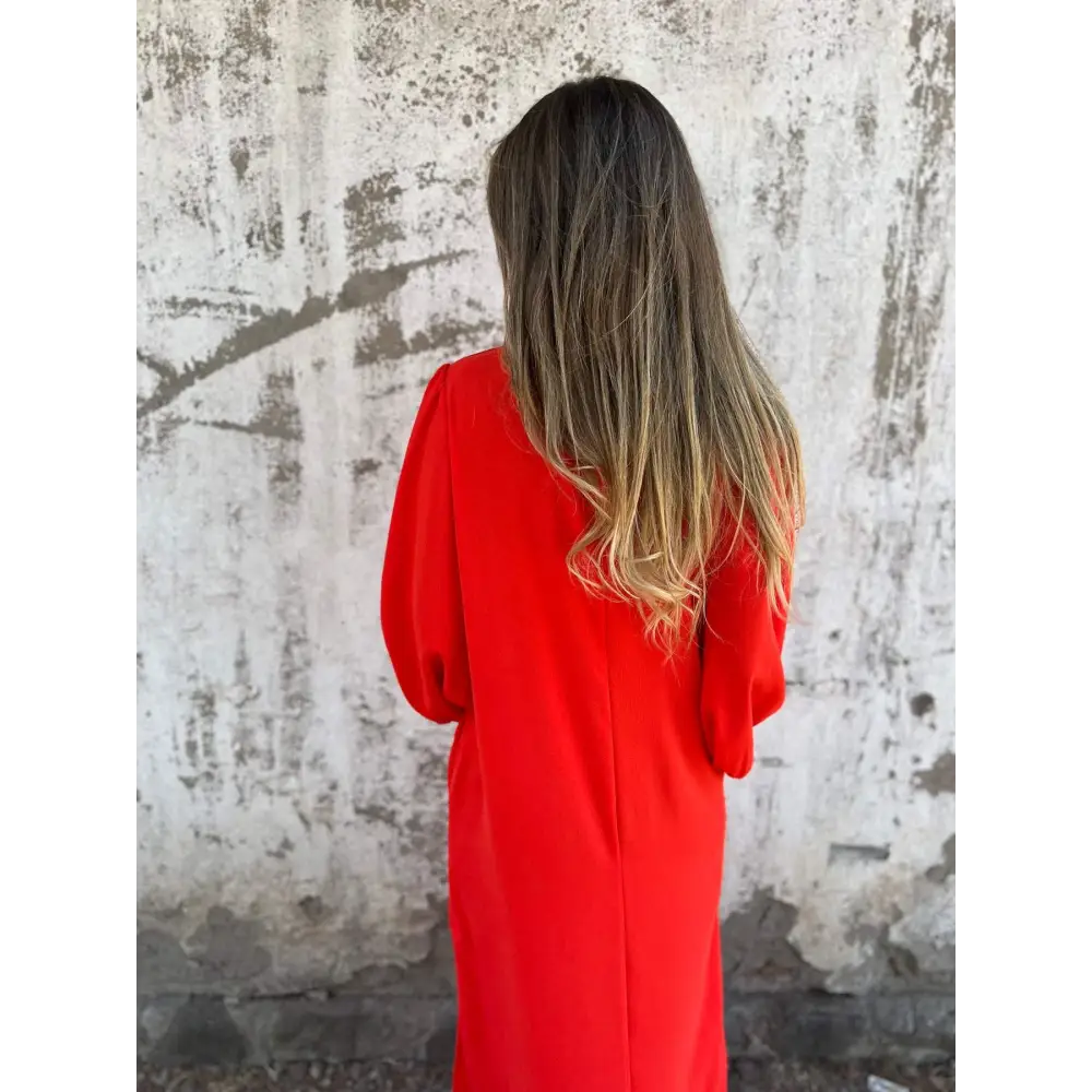 Vestido longo com decote em V